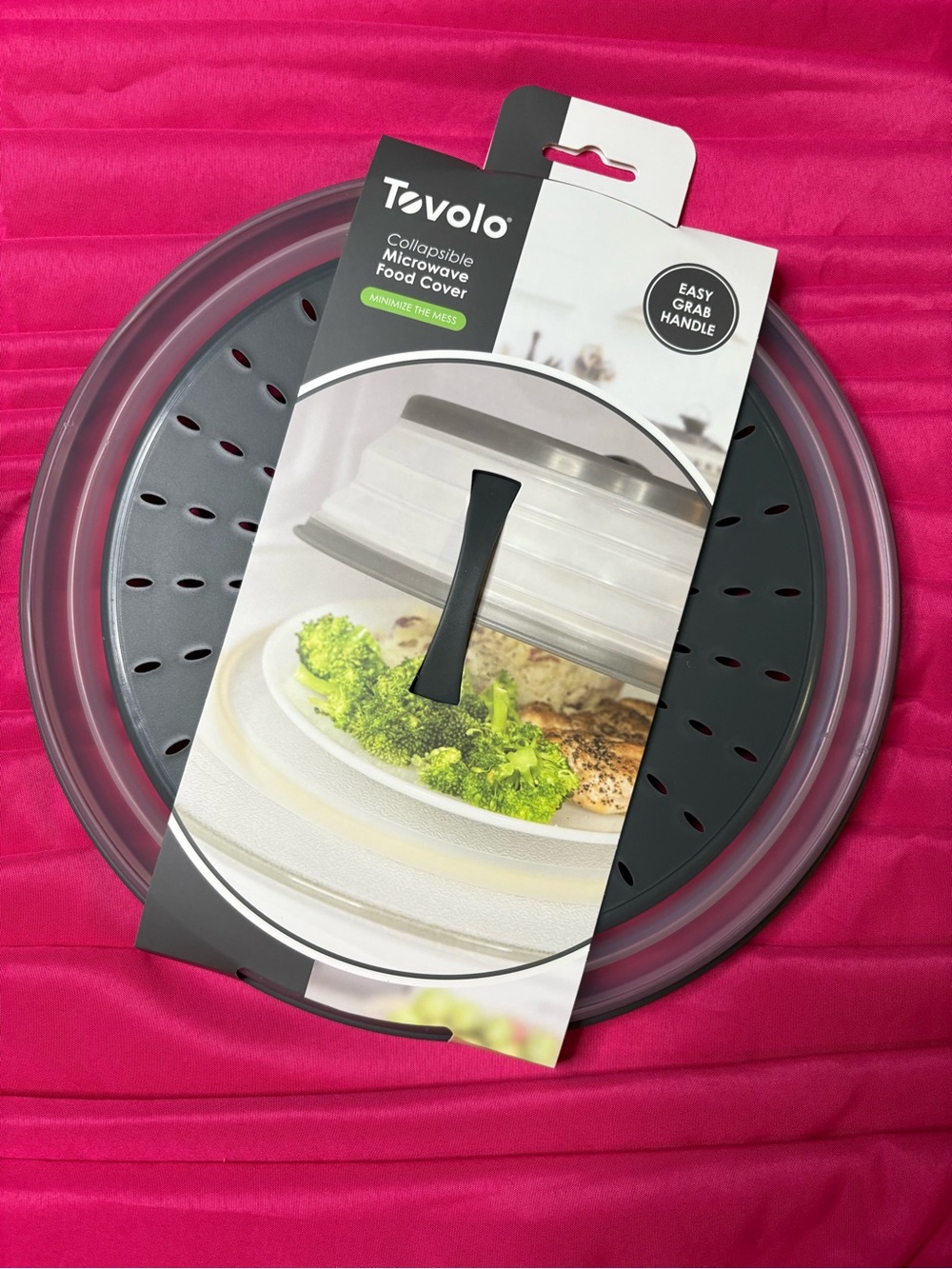 Tovolo Collapsible Microwave Food Cover in Gray and Clear BPA Free